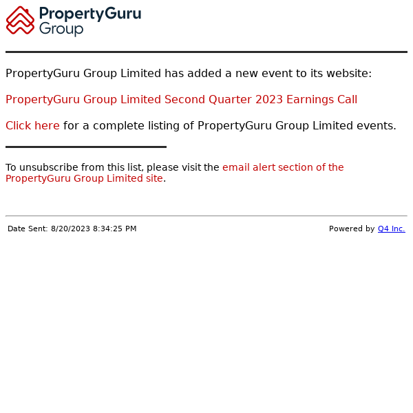 PropertyGuru Group Limited - PropertyGuru Group Limited Second Quarter 2023 Earnings Call