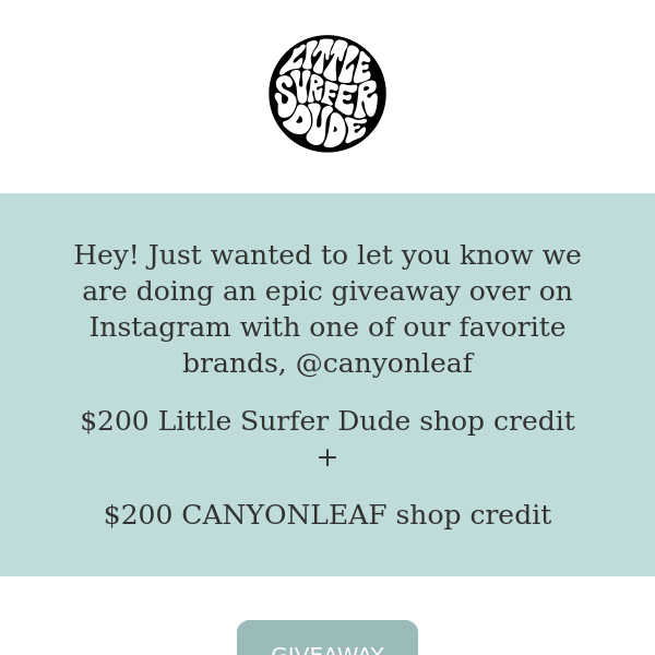 Little Surfer Dude x CanyonLeaf Giveaway