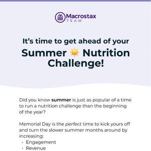 Jumpstart engagement at your gym with a summer nutrition challenge