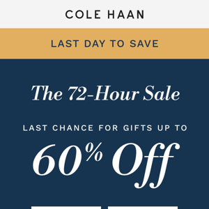 Last day to save up to 60% off gifts