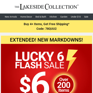 Flash Sale Extended! Grab $6 Items!