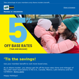 Discount for members! Save 5% on base rates (time and mileage)