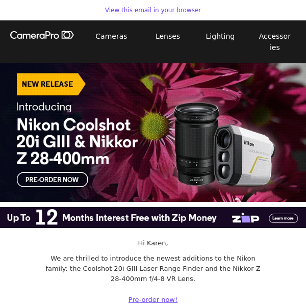 Introducing New Nikon Releases: Coolshot 20i GIII and Nikkor Z 28-400mm Lens - Pre-order Yours Today!