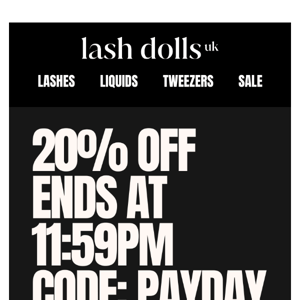 20% OFF ENDS SOON