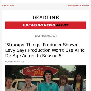 Stranger Things' Producer Says Season 5 Won't Use AI To De-Age