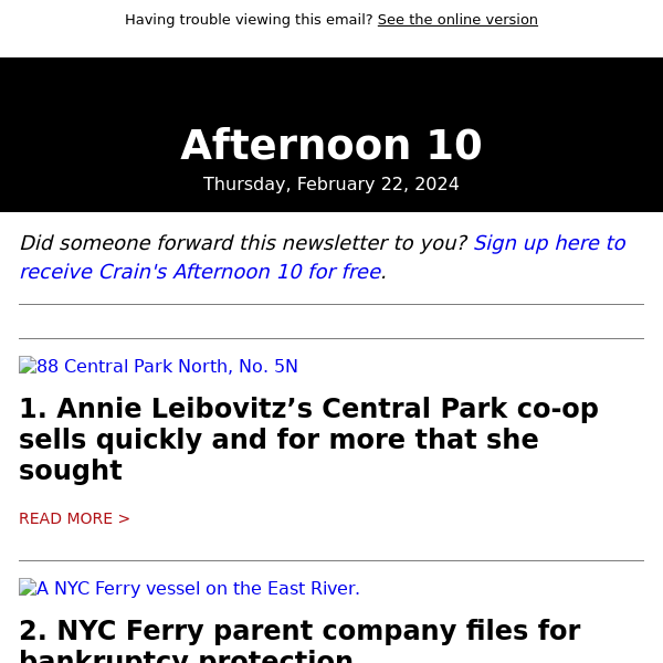 Annie Leibovitz sells Central Park co-op