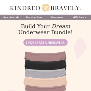 5 Undies. Under $20!