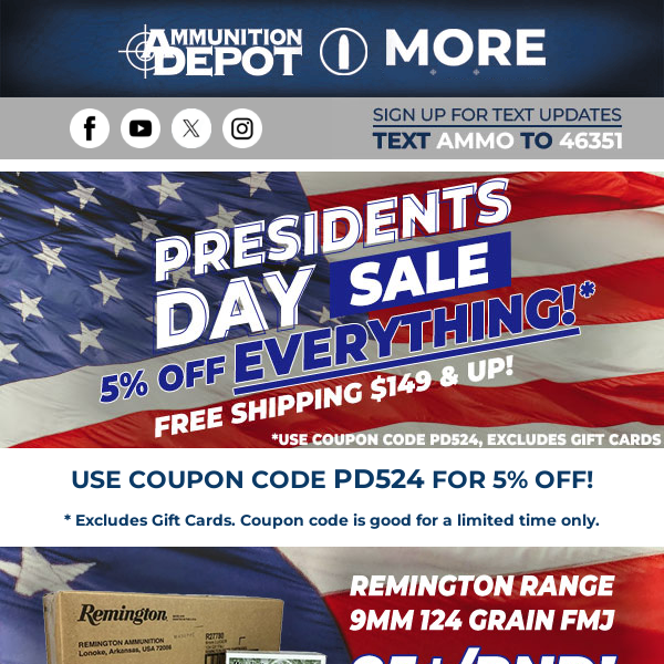 Presidents Day Sale Ends Today!