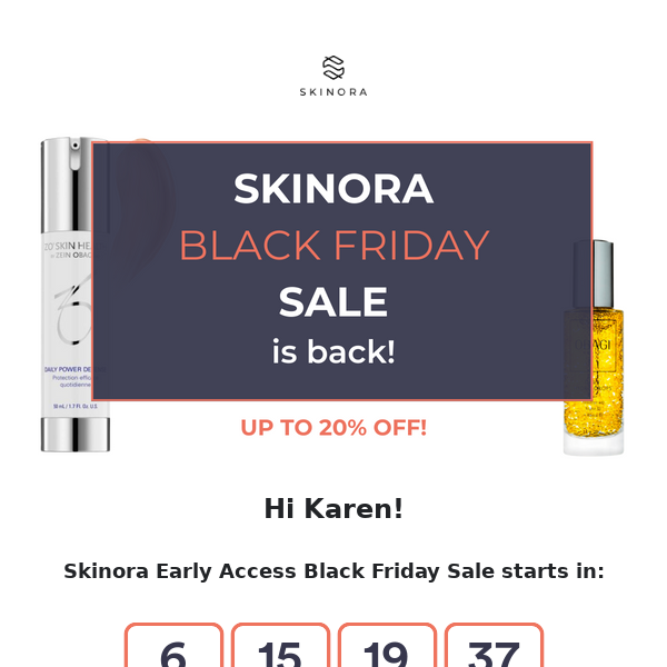 Sign up to Skinora Black Friday early access!