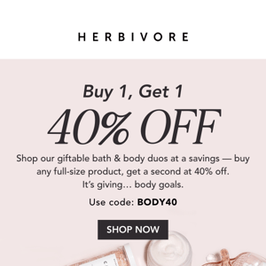 Bath & Body BOGO: Buy 1, Gift 1 at 40% off