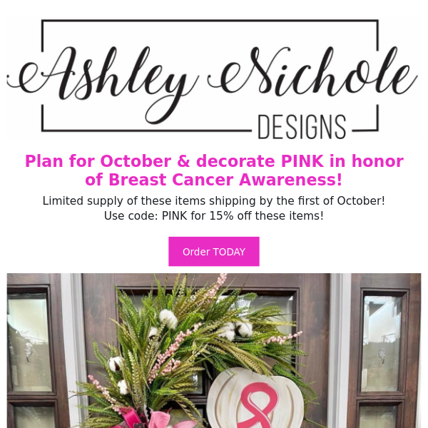 Plan for October and decorate PINK!