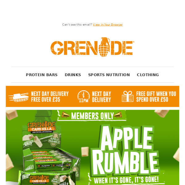 The Apple Rumble Protein Bar is resigning 🍏