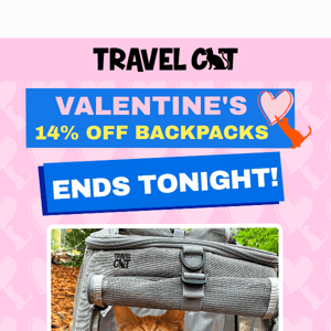 14% OFF Backpacks & Carriers Ends Tonight! 😿
