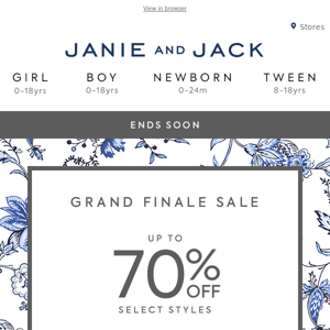 Right on time for the Grand Finale Sale...