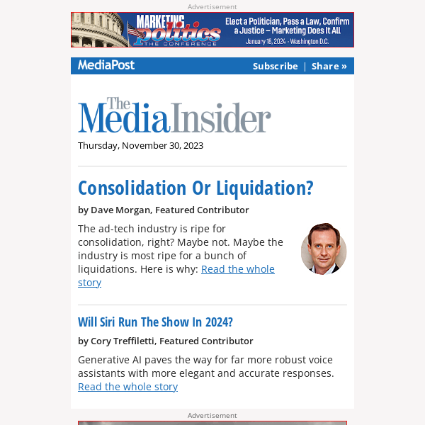 Media Insider: Consolidation Or Liquidation?