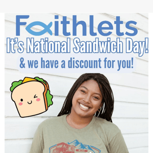 Stack up the savings! Our Sermon Tee is 15% off in honor of National Sandwich Day!🥪