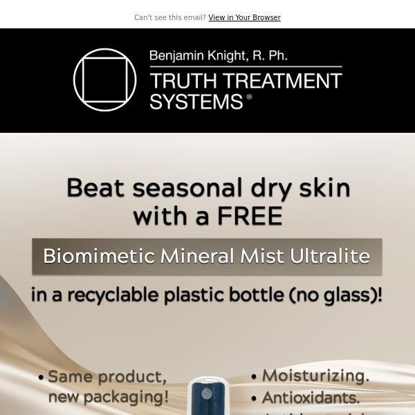 48-Hours Only: Free Biomimetic Mineral Mist Ultralite with ANY Order