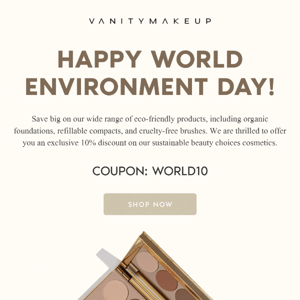 Today Only - Save 10% for World Environment Day!