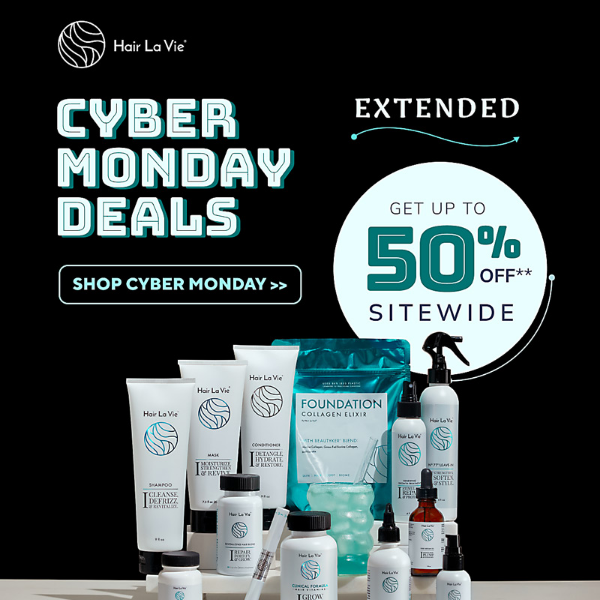 [Up to 50% off] 🎉 Guess what? Cyber Monday is extended.