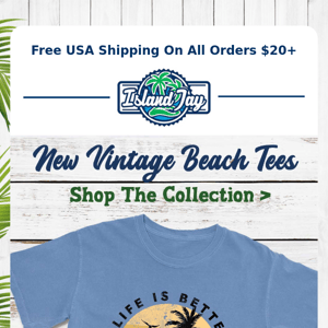 New Vintage Beach Tees & Tanks