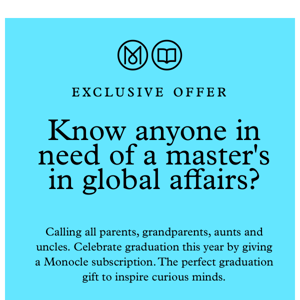 Graduate with a master’s in global awareness
