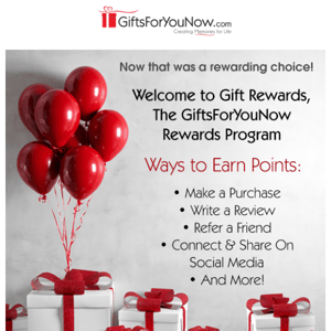 Welcome To The Gift Rewards Loyalty Program