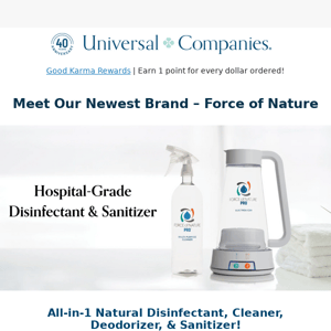 All-in-1 Natural Disinfectant, Cleaner, Deodorizer, & Sanitizer!