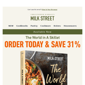 Available Now - Save 31% off our latest cookbook "The World In A Skillet"