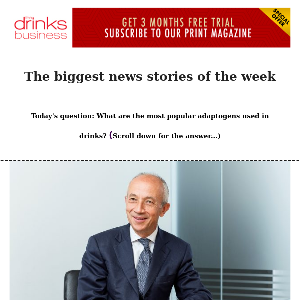 The Friday Wrap: Diageo begins search for new chairman / Will THC drinks consign alcohol to history? / 19 Crimes makes move into rum