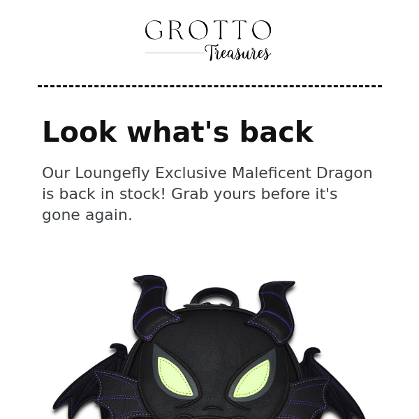 Our Loungefly Exclusive Maleficent Dragon has returned! - Grotto Treasures