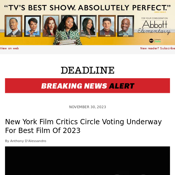 New York Film Critics Circle Voting Underway For Best Film Of 2023