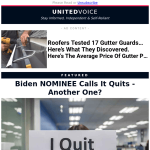 Biden NOMINEE Calls It Quits - Another One?