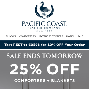 The Blanket & Comforter Layering Event Ends Tomorrow