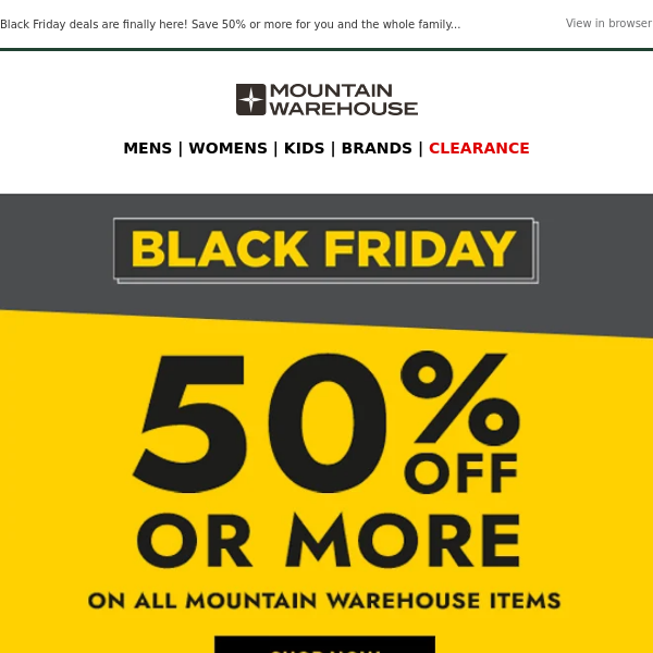 Black Friday Sale Starts Now 🎉 Shop 50% Off Or More