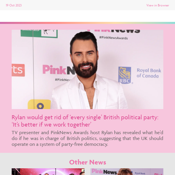 💞 Rylan for PM??? It's the PinkNews Awards special! 🏳️‍🌈