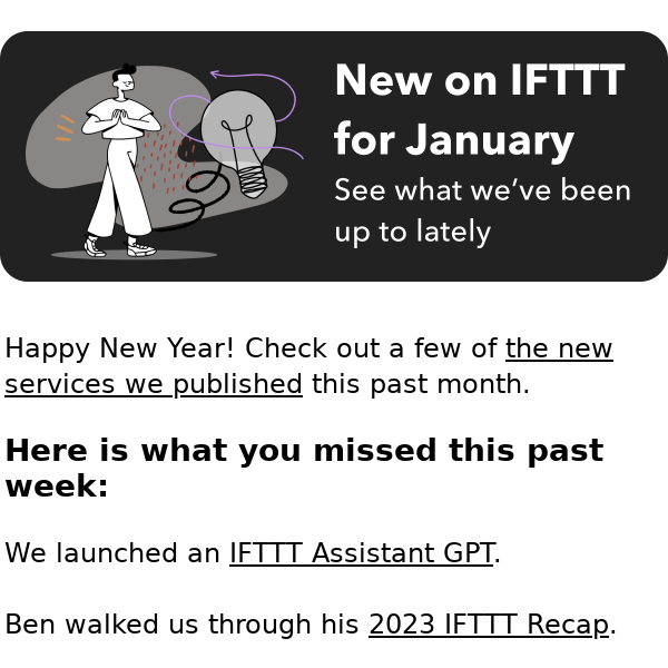 New on IFTTT for January 🎉 Best content for creators