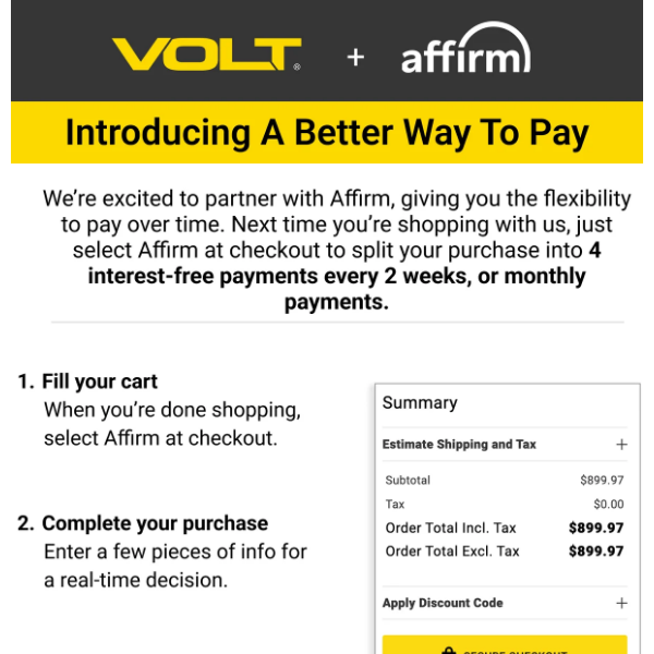 Make 4 interest-free or monthly payments with Affirm