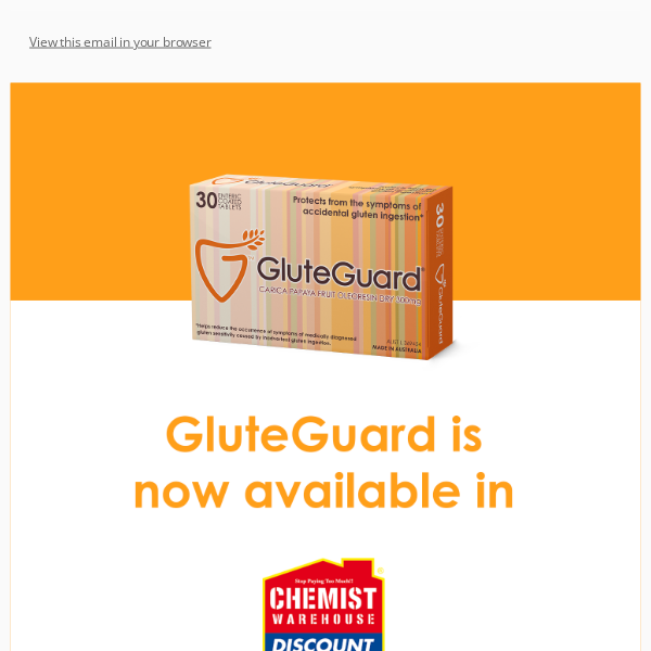 Exciting news! Chemist Warehouse now stocking GluteGuard