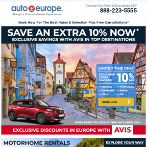 Save An Extra 10% In Europe With Avis - Auto Europe