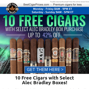 ♦️ 10 Free Cigars with Select Alec Bradley Boxes ♦️