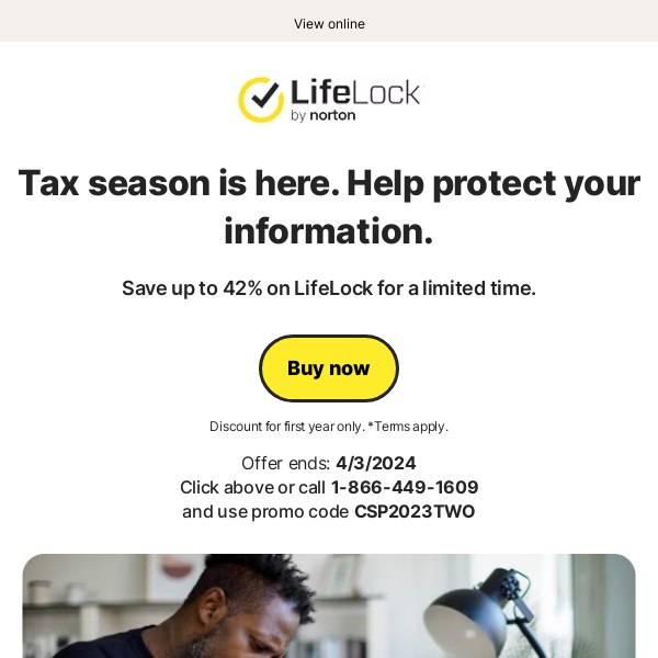 Help keep your identity safer this tax season with up to 42% off!