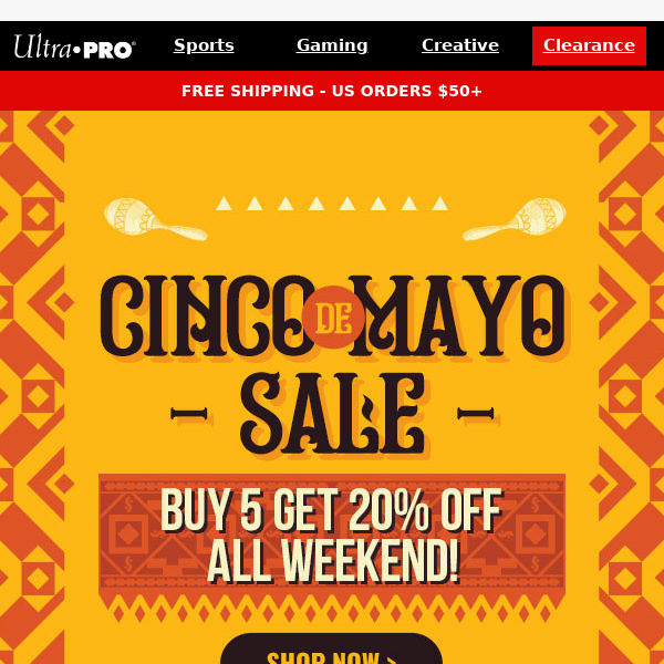 🎉 Celebrate Cinco de Mayo with 20% OFF