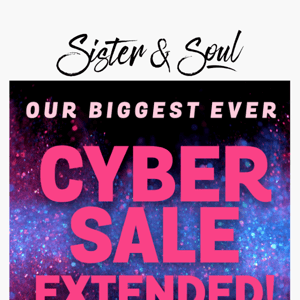 YAY! Cyber Sale EXTENDED 🚨 Up to 50% OFF!