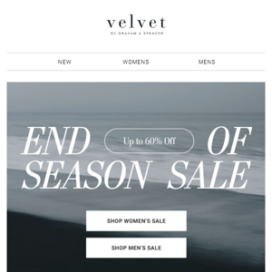End of Season Sale Continues | Up To 60% Off