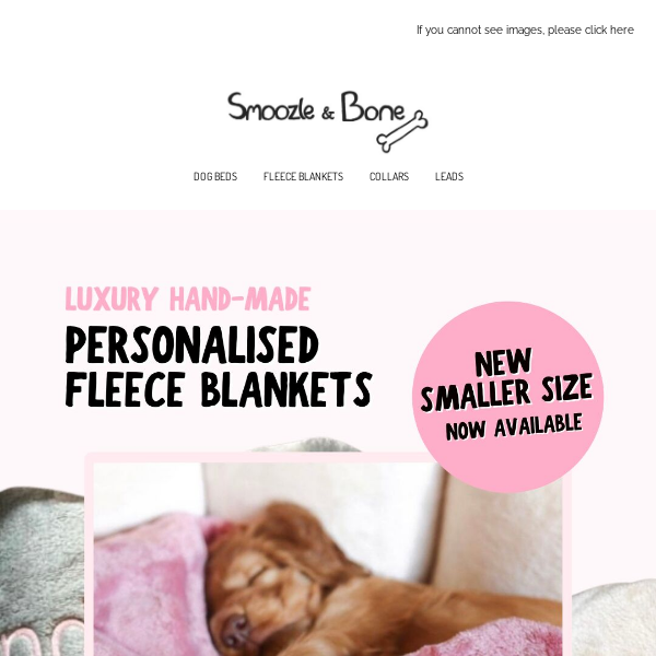 NEW SIZE: Personalised Fleece Blanket 🐾