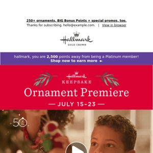 Keepsake Ornament Premiere is almost here! 🎉