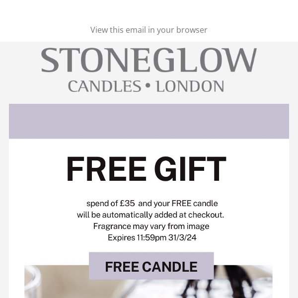 Free Candle Worrh £15