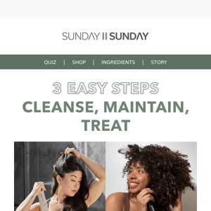 3 easy steps to clean, healthy hair - Sunday 2 Sunday