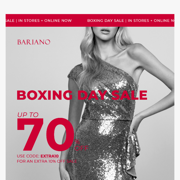 BOXING DAY SALE | UP TO 70% OFF