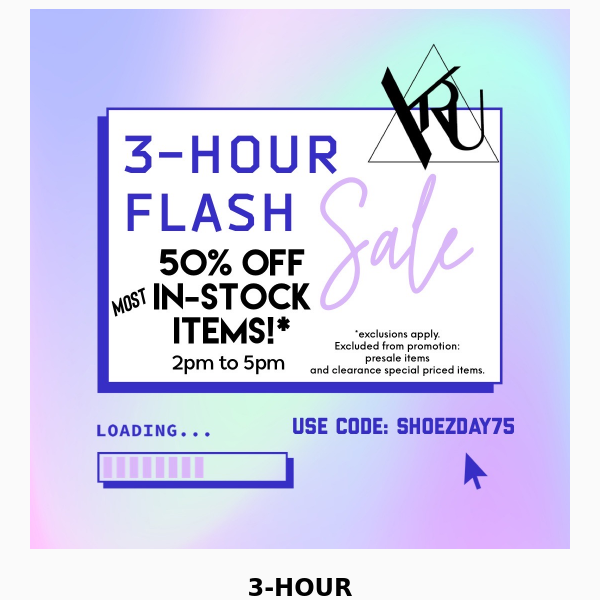 ⚡️3-HOUR FLASH SALE! 2pm To 5pm• 50% Off [most] iN-Stock iTEMz!